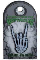 Rock On Skeleton Enamel Pin [Glows in the Dark]
