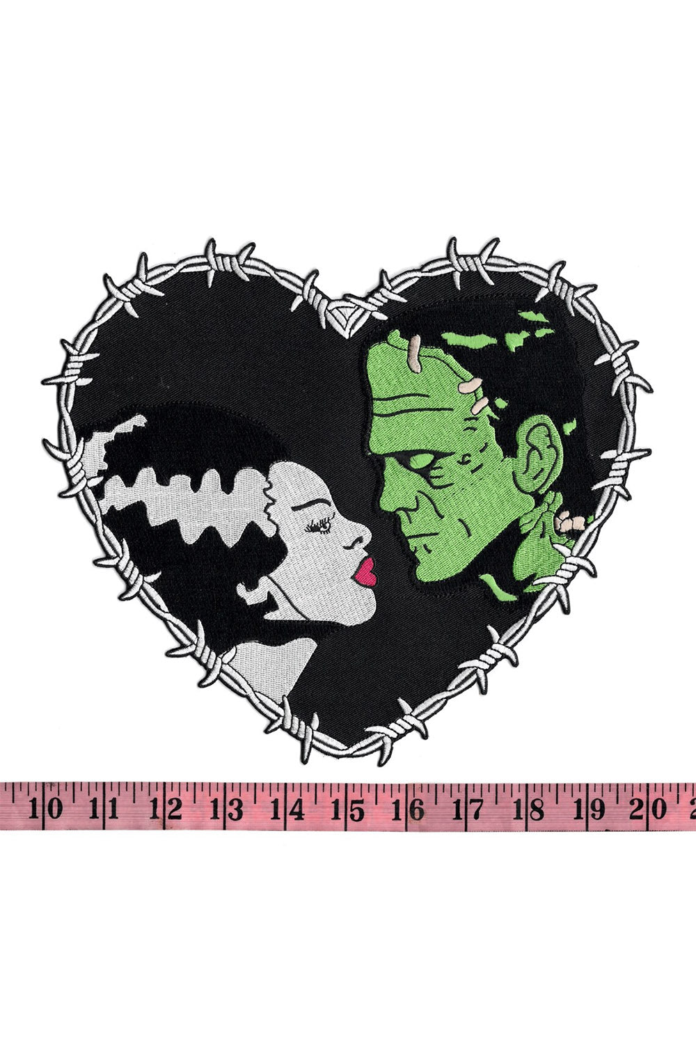 Large Bride & Frankenstein Stitch Heart Back Patch