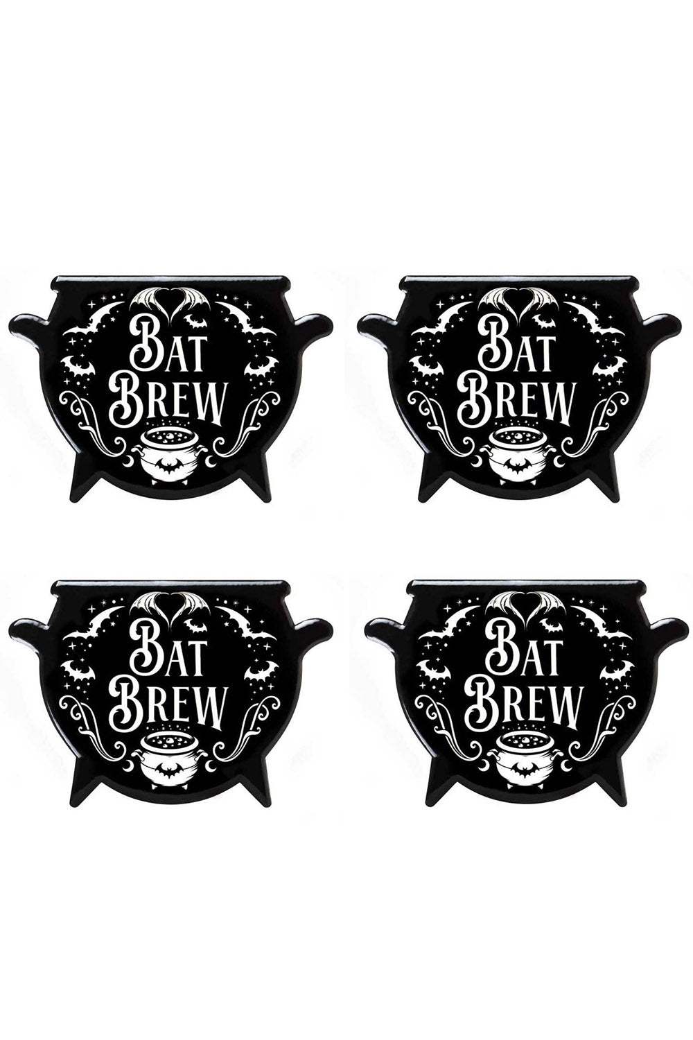 Bat Brew Cauldron Coaster Set