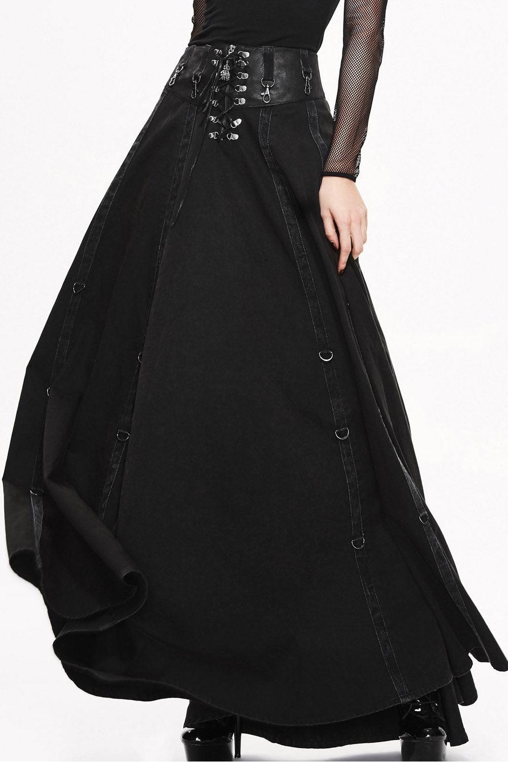 Devil Fashion Bustle Harness Maxi Skirt - VampireFreaks