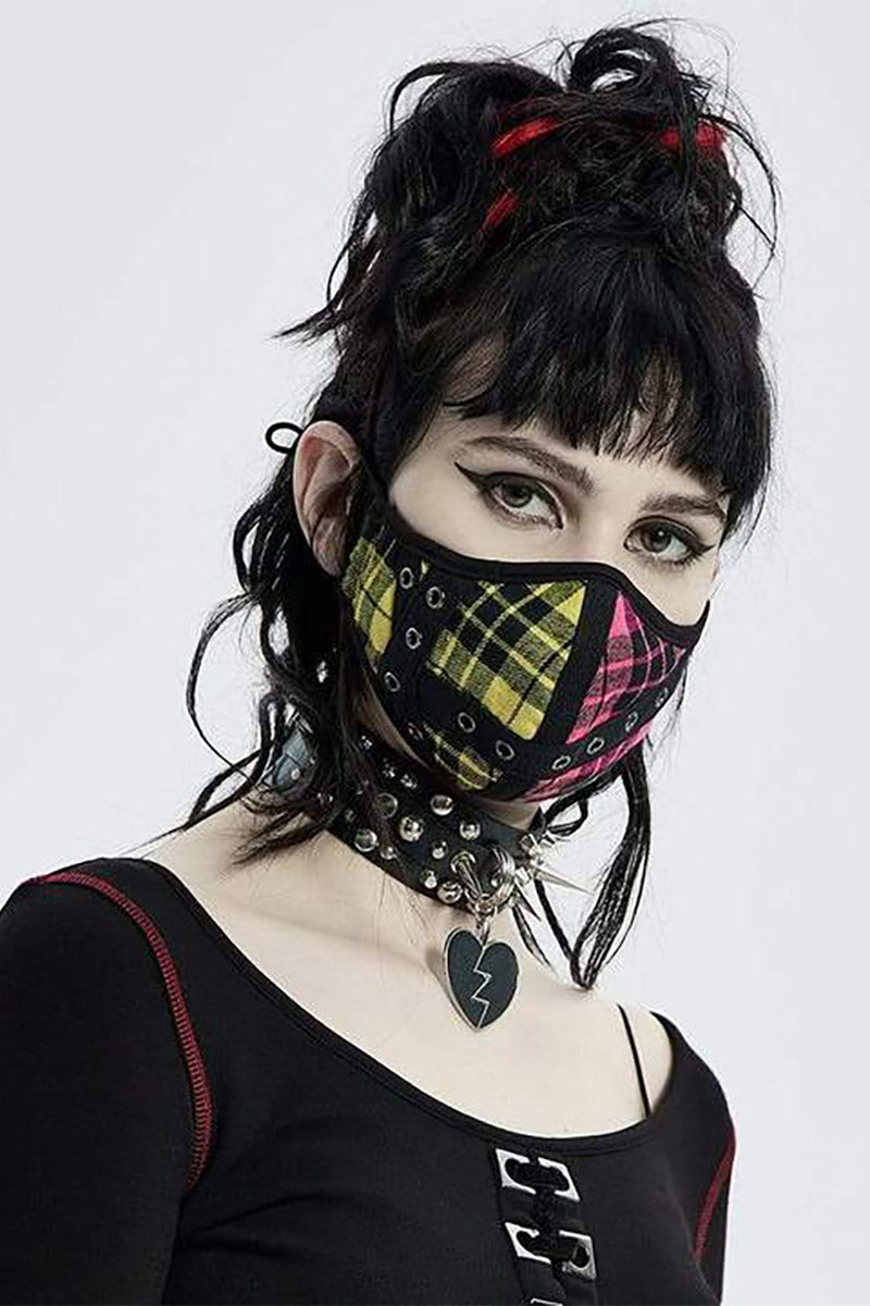 Plaid Company Punk Face Mask