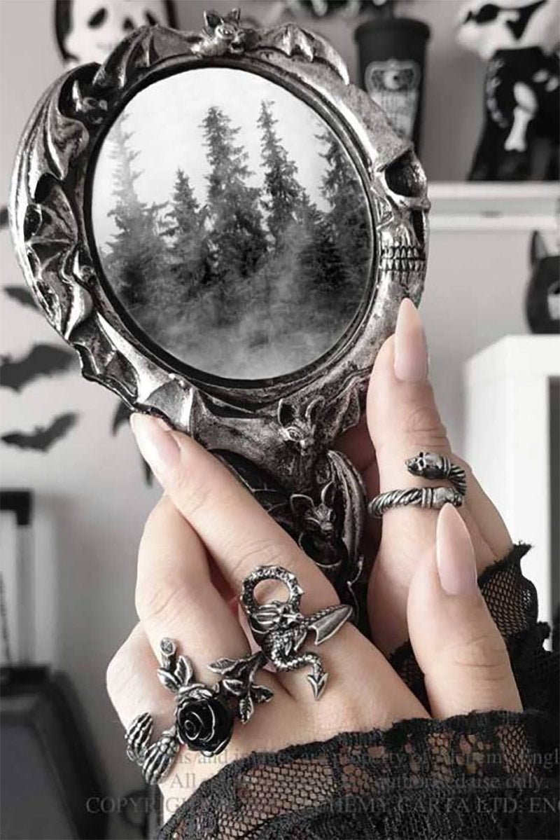 Vampire's Moon Bat Hand Mirror