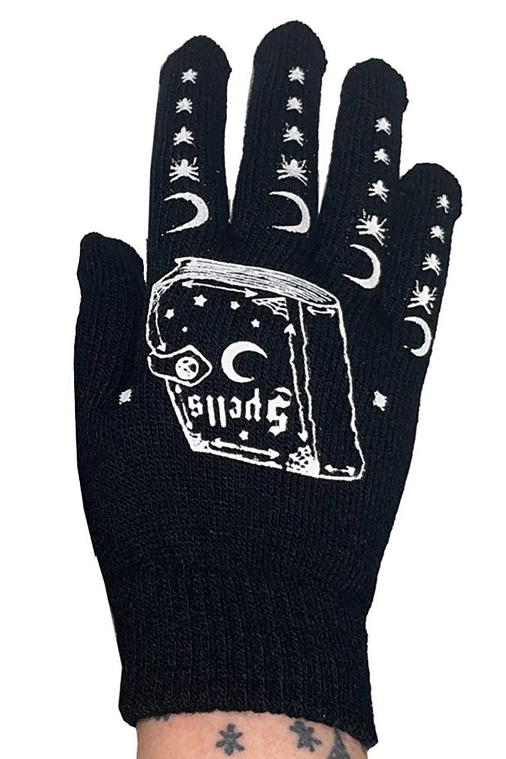 Too Fast Book of Spells Winter Knit Gloves - VampireFreaks