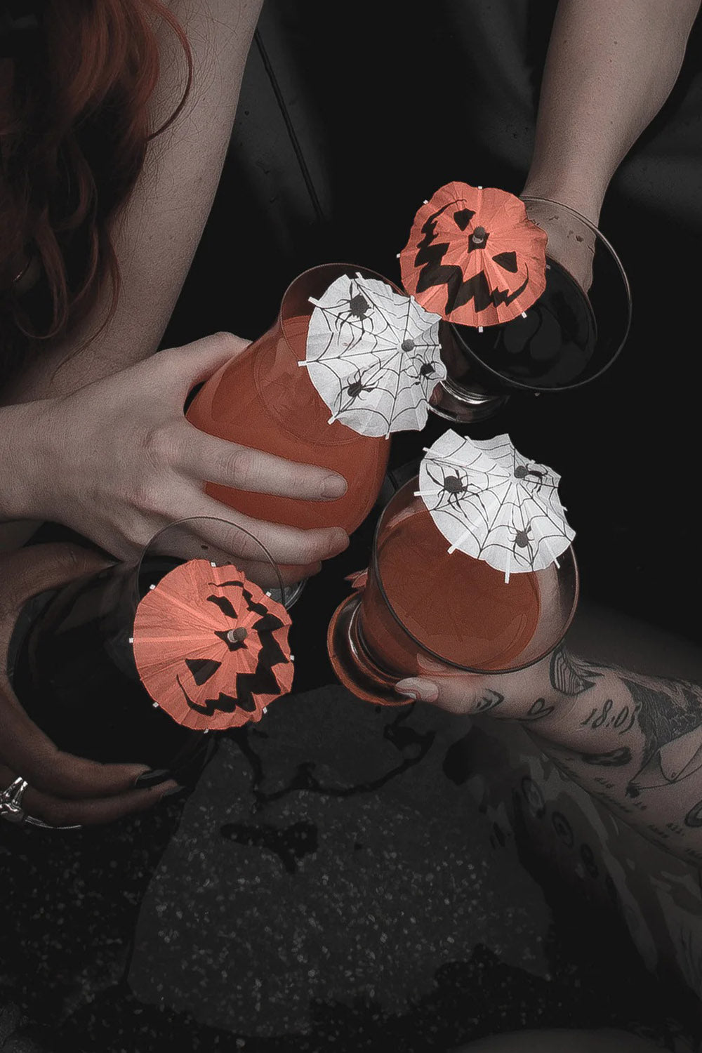 Spooky Cocktail Umbrellas [PUMPKIN]