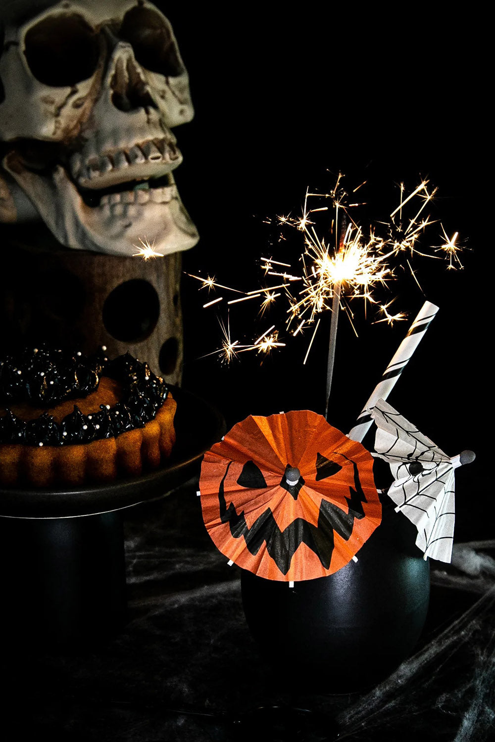 Spooky Cocktail Umbrellas [PUMPKIN]