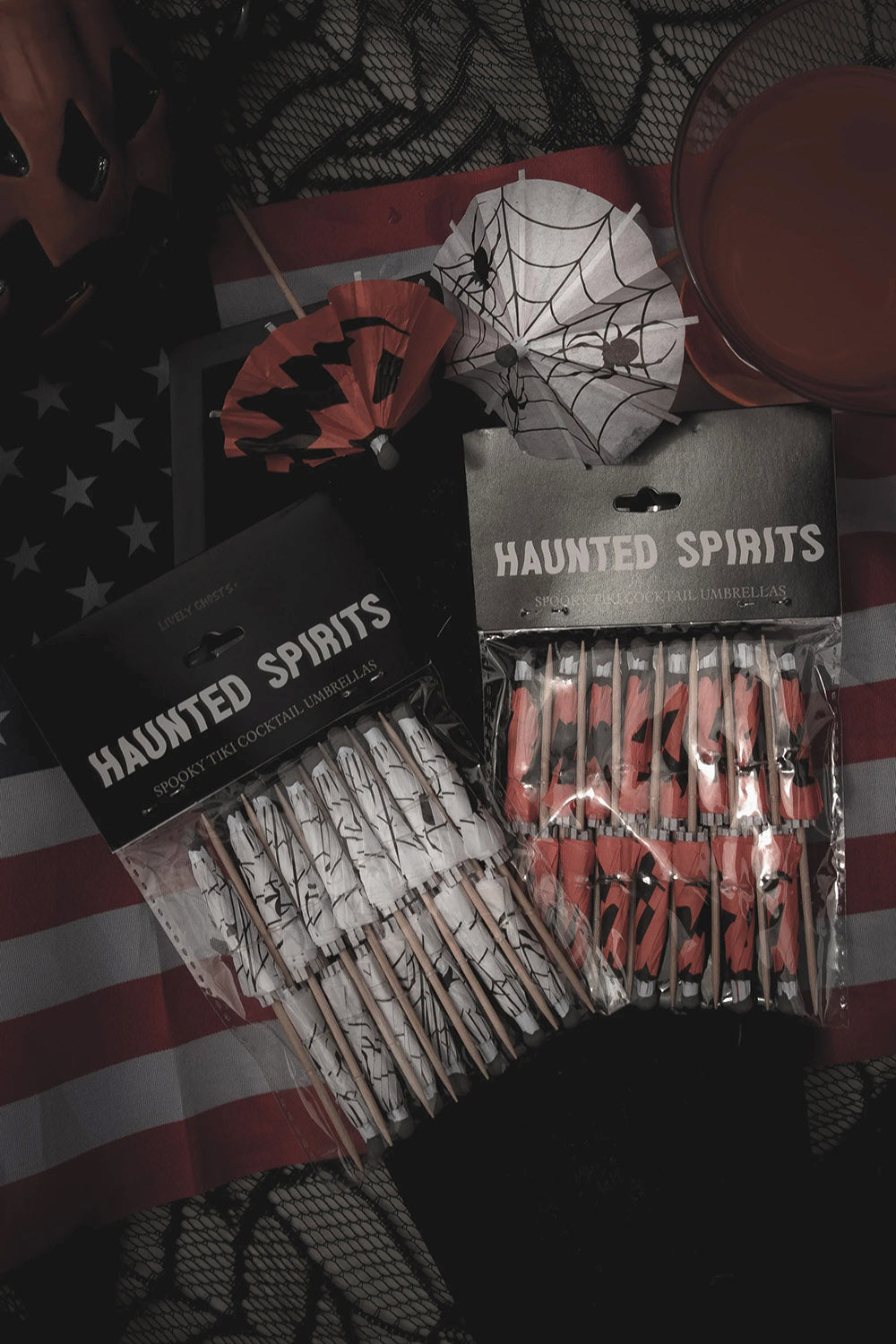 Haunted Spirits 'Spiders' | Spooky Cocktail Umbrellas [15 Pack]