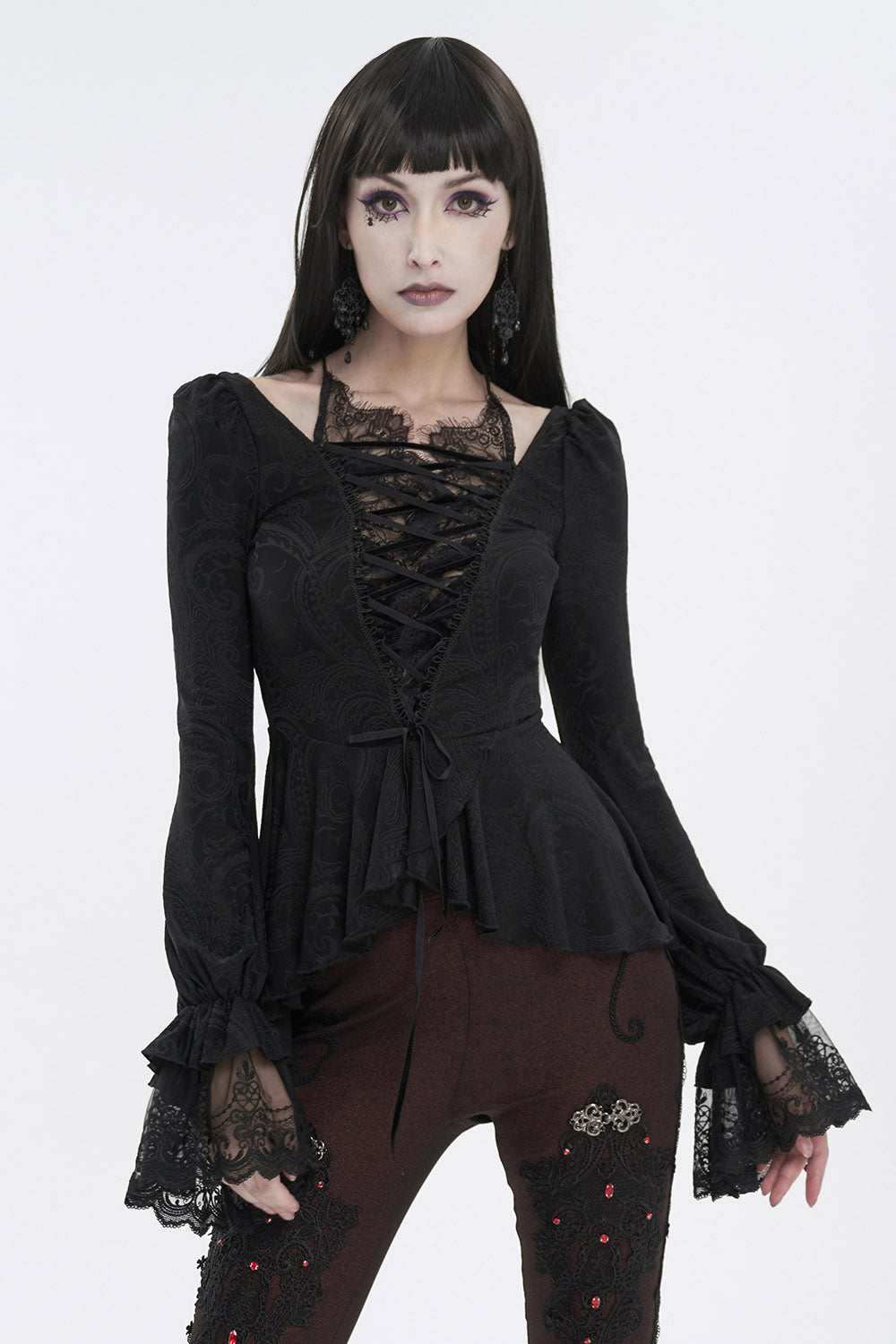 Romantic Goth Ruffles Top L