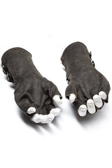 Men's Steampunk Fingerless Gloves [Gray]