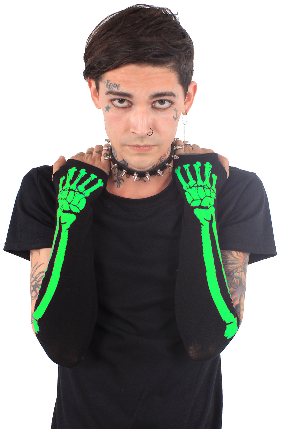 Skeleton Arm Warmers [Lime Green]