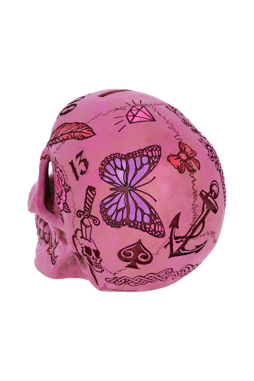Nemesis Now Roze traditionele Tribal Tattoo Fund Skull spaarpot, 15 cm Nemesis Now Roze traditionele Tribal Tattoo Fund Skull spaarpot, 15 cm