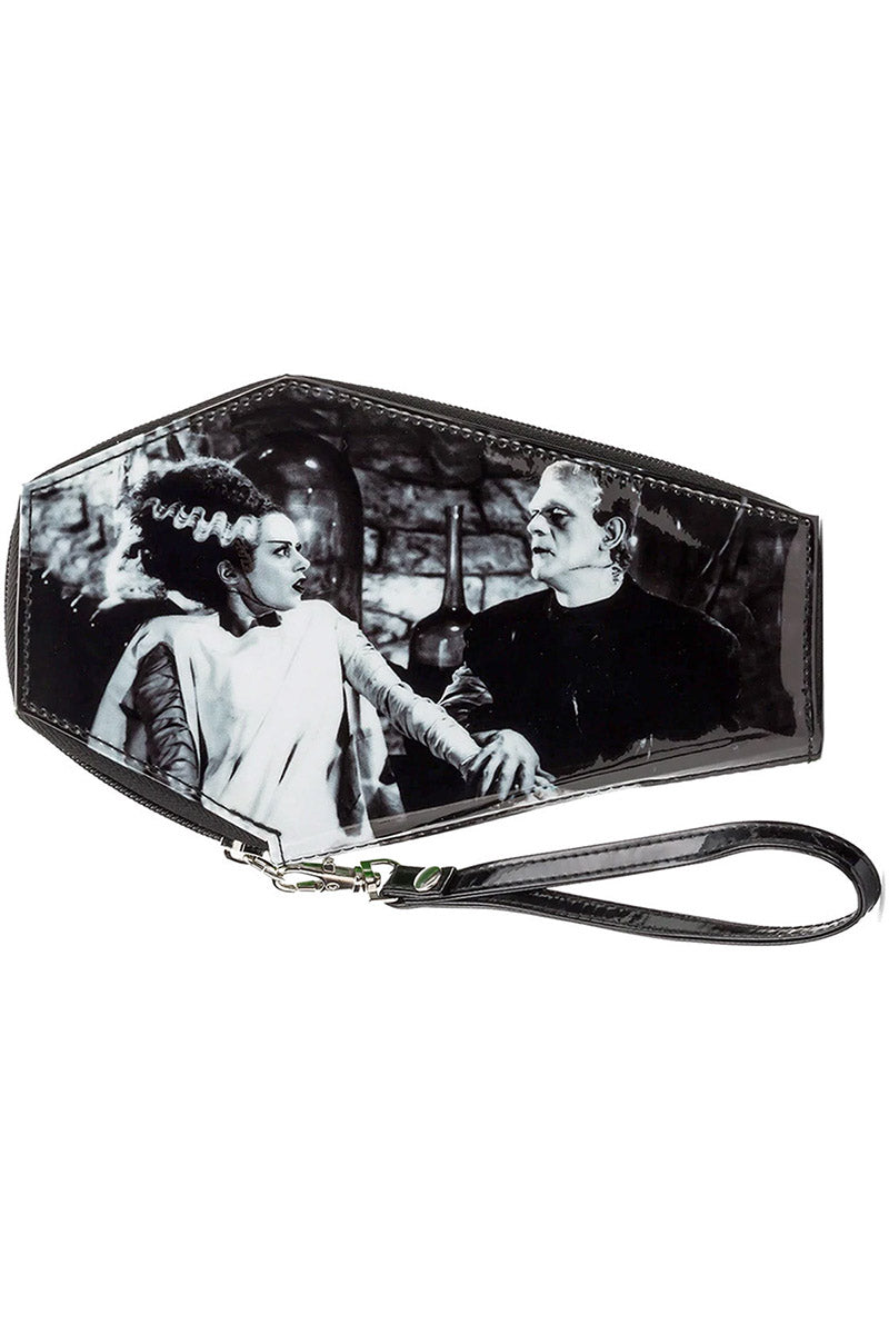 We Belong Dead Frankenstein & Bride Glitter Coffin Wallet