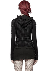 gothic shredded top with hood