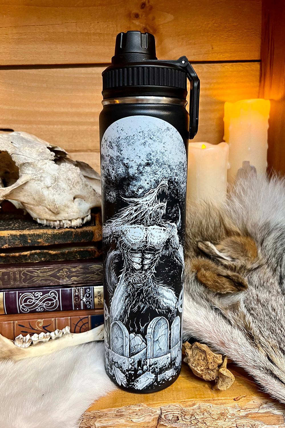 Werewolf 24 Oz Water Bottle Tumbler