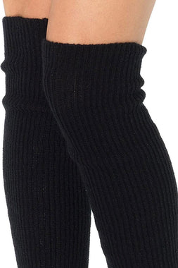 Black Listed Knitted Leg Warmers