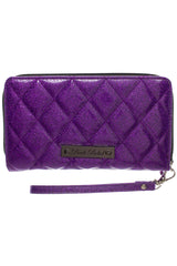 Purple Glitter Studded Bats Wallet