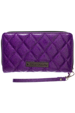 Purple Glitter Studded Bats Wallet