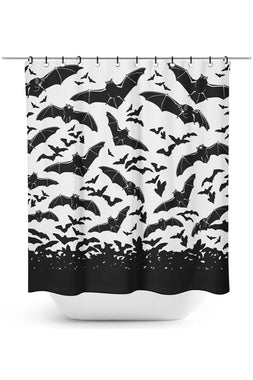 Spooksville Bats Shower Curtain [BLACK/WHITE]