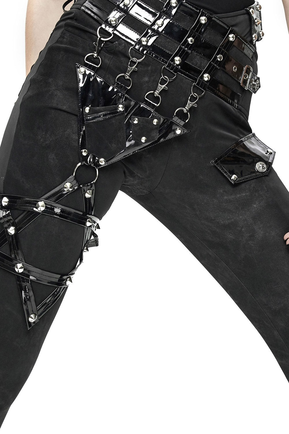 Midnight Hex Garter Belt Punk Pants – VampireFreaks