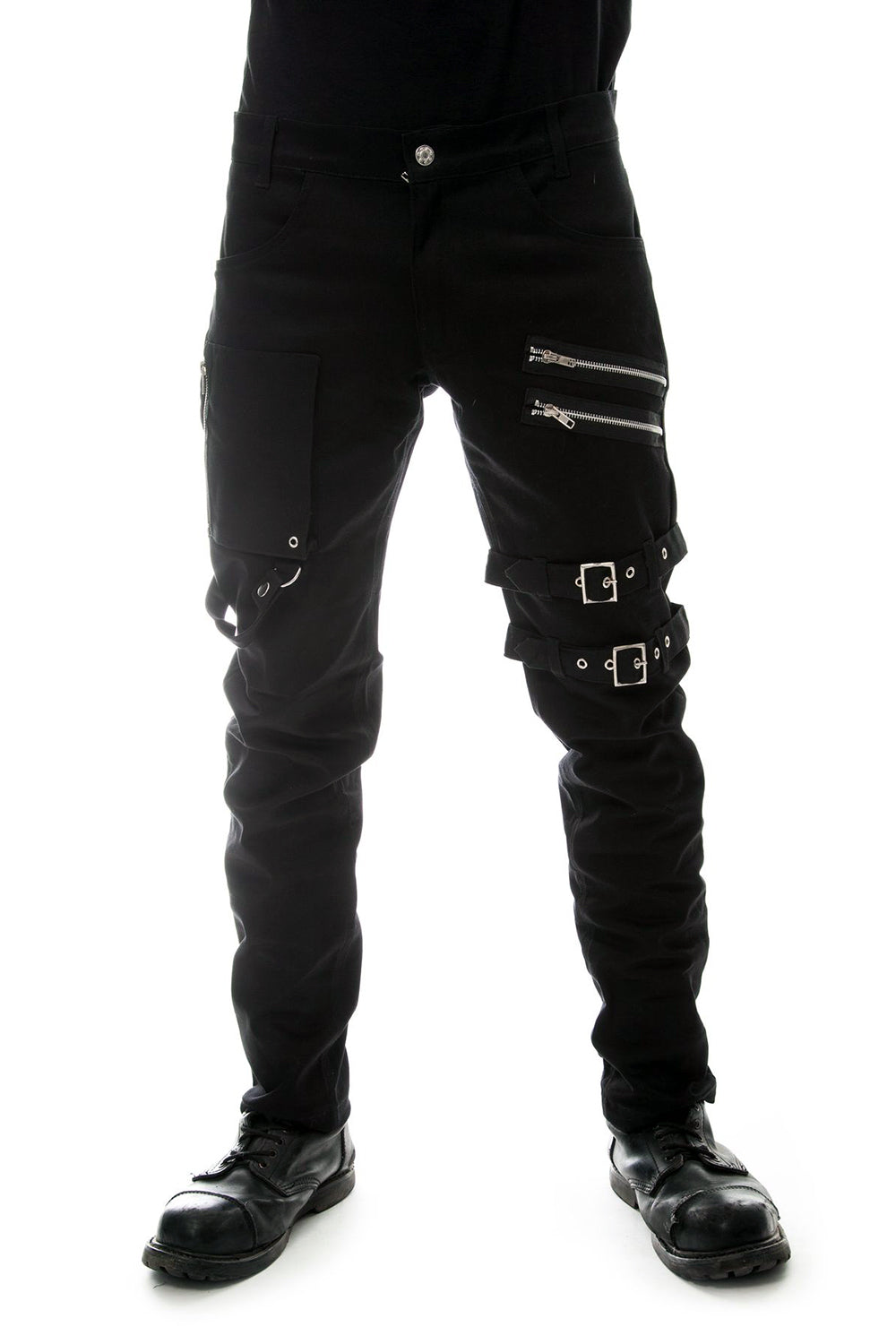 mens goth punk black pants