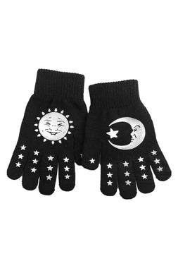 Celestial Sun Moon Knit Gloves