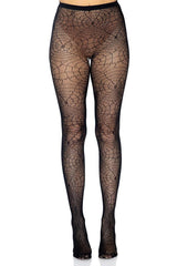 Leg Avenue Black Spiderweb Lace Tights - VampireFreaks