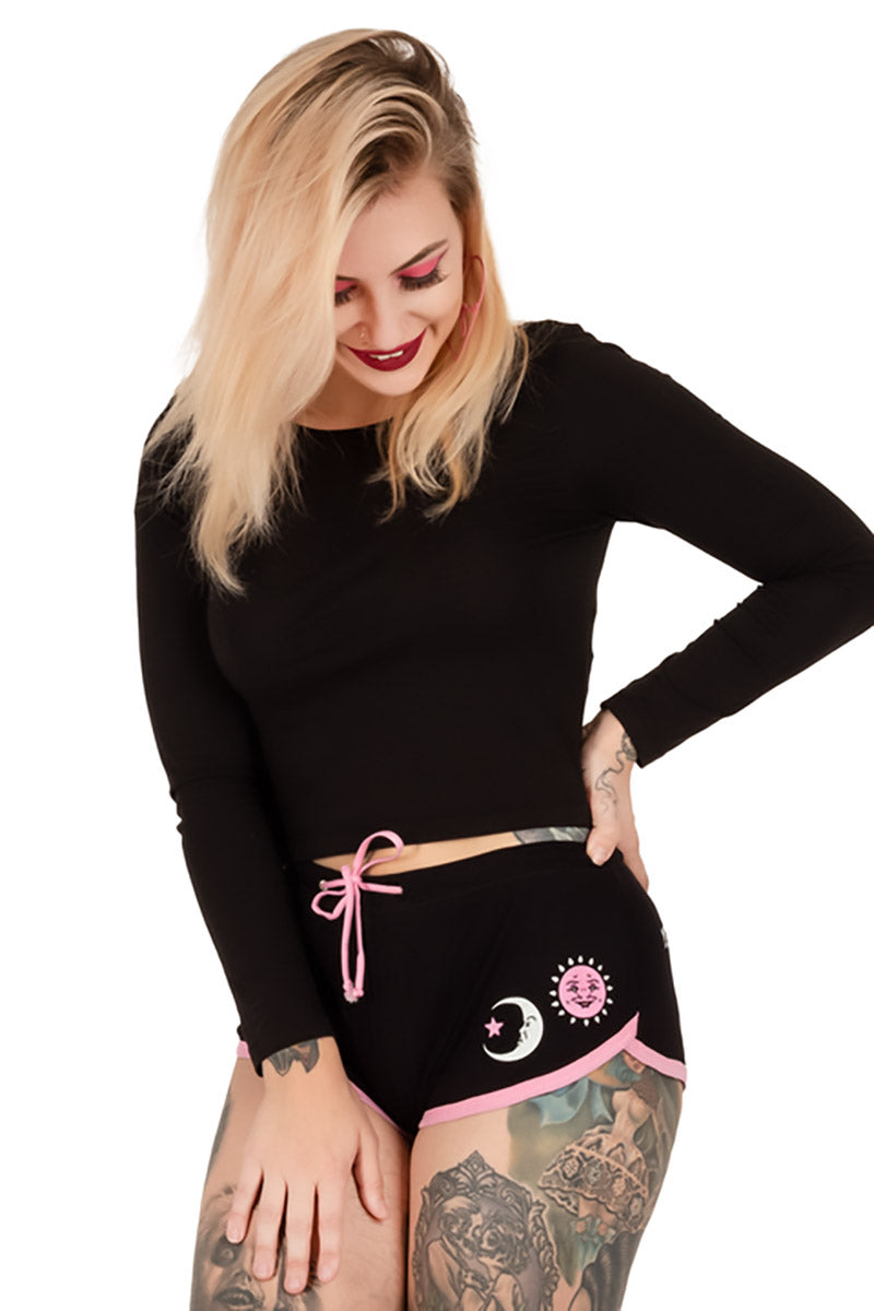 Ouija Booty Shorts [Black/Pink]