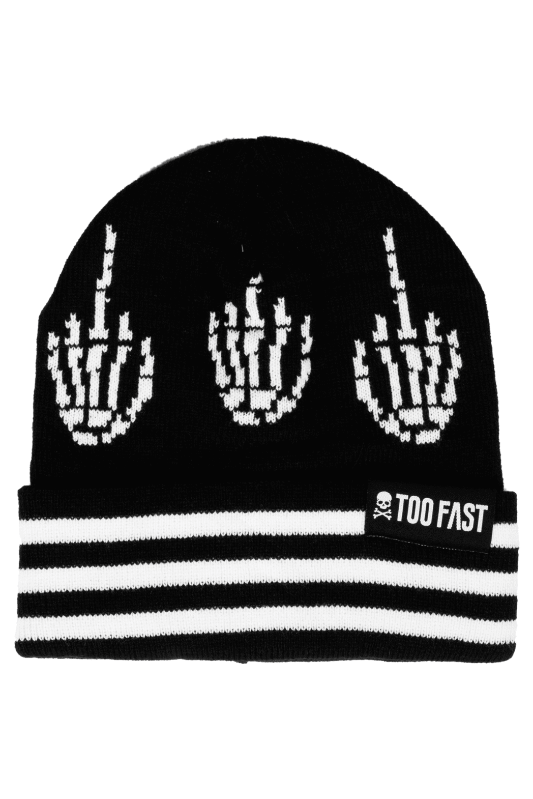 Up Yours Skeleton Middle Finger Knit Beanie