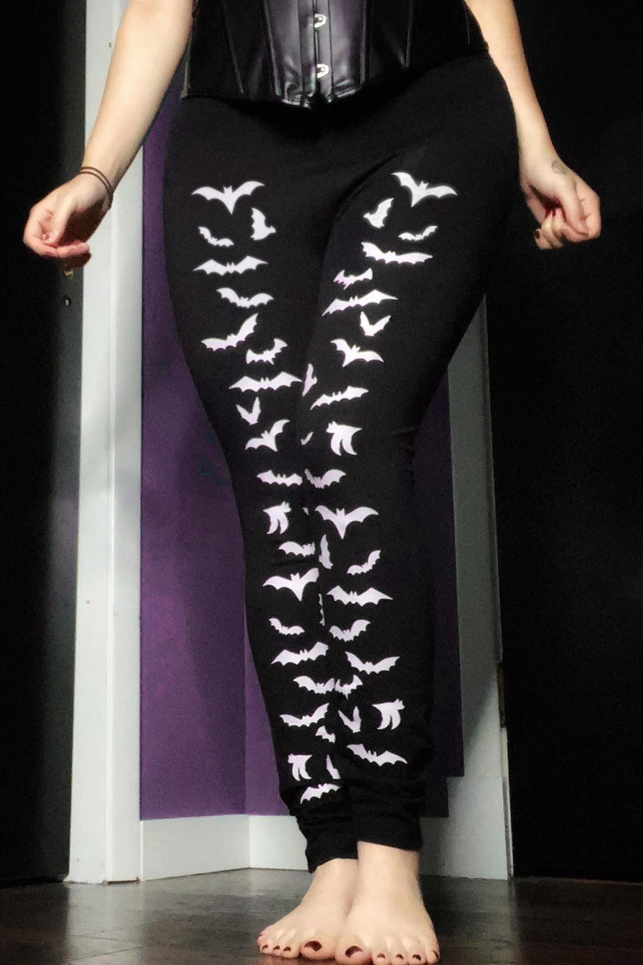 Vampire Bat Leggings [White Bats]