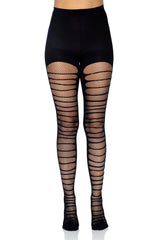Shredded Fishnet Tights