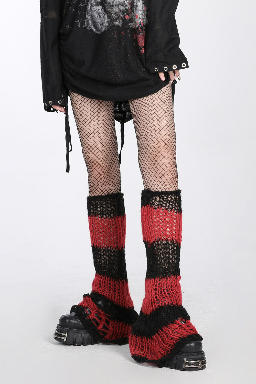 Vampire Academy Leg Warmers [RED/BLACK]