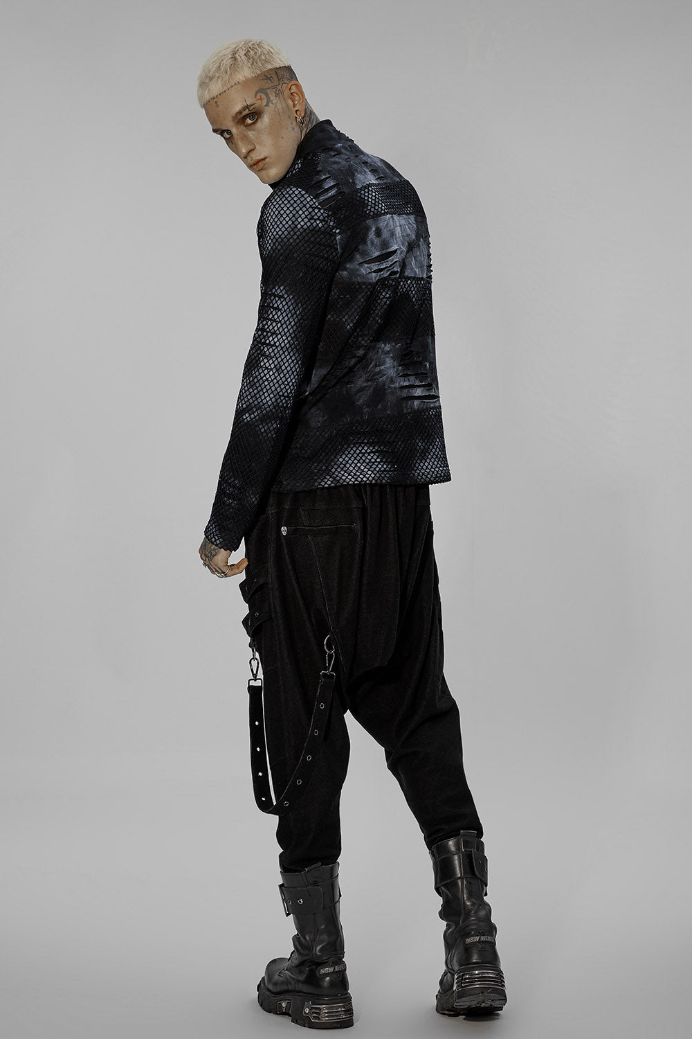 Camiseta blanqueada War Rig [NEGRO/GRIS]