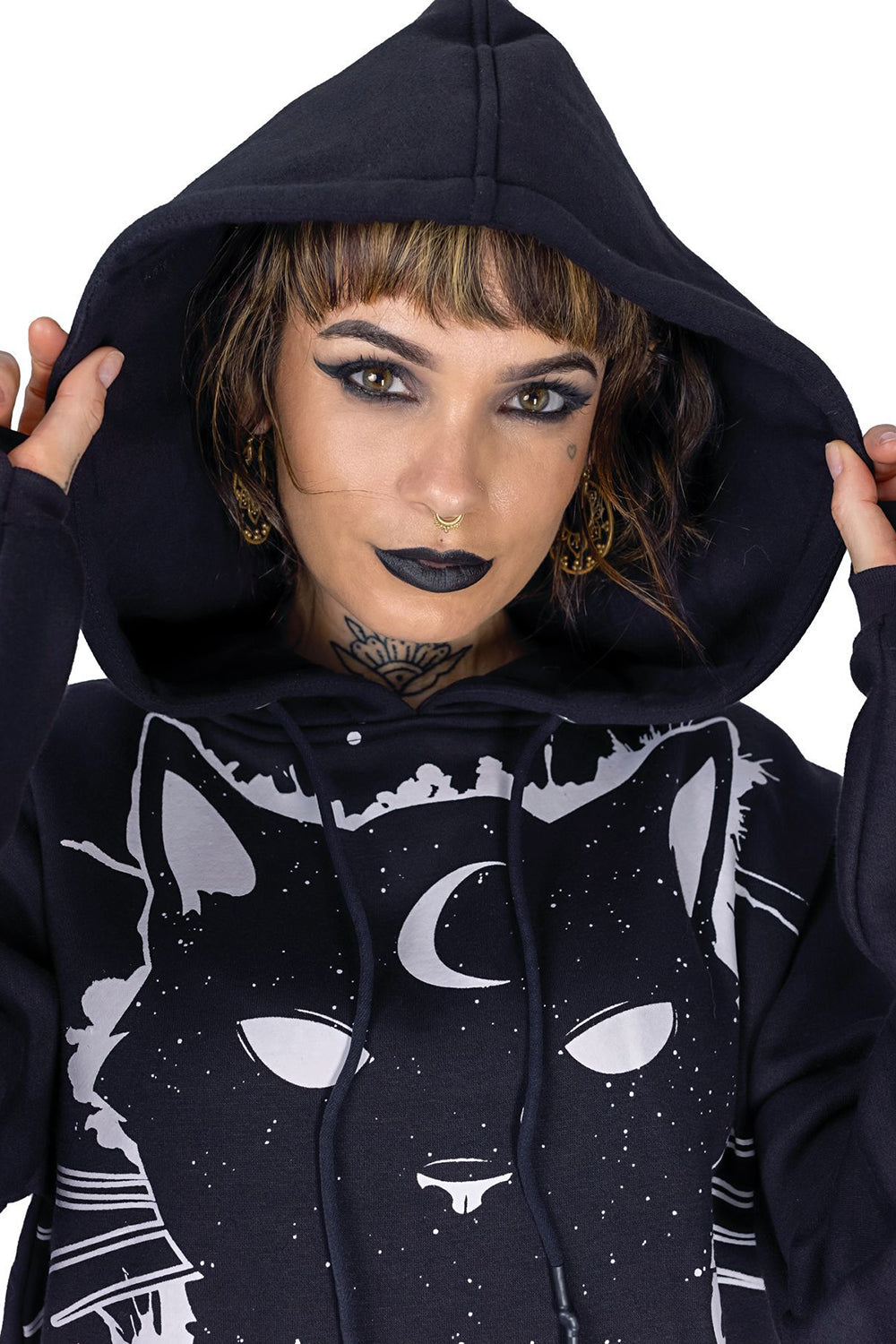 Moon Kitty Hood [Black]