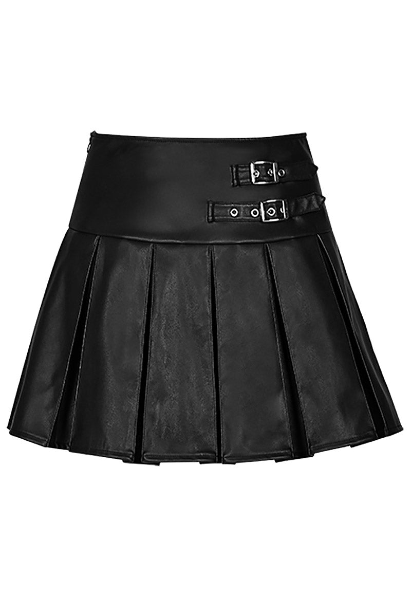Pleather Pleated Skirt
