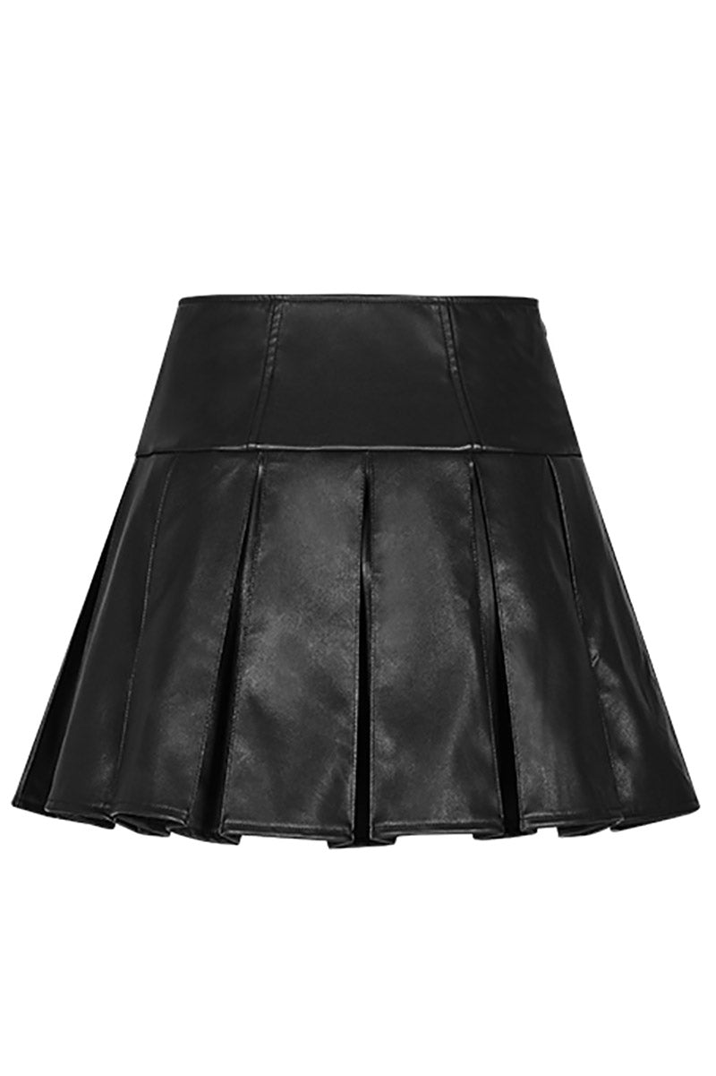 Pleather Pleated Skirt