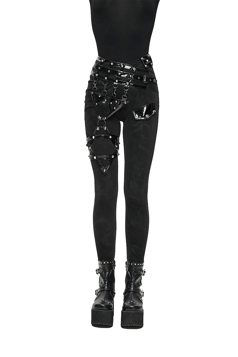 Midnight Hex Garter Belt Punk Pants VampireFreaks Midnight Hex Garter Belt Punk Pants VampireFreaks