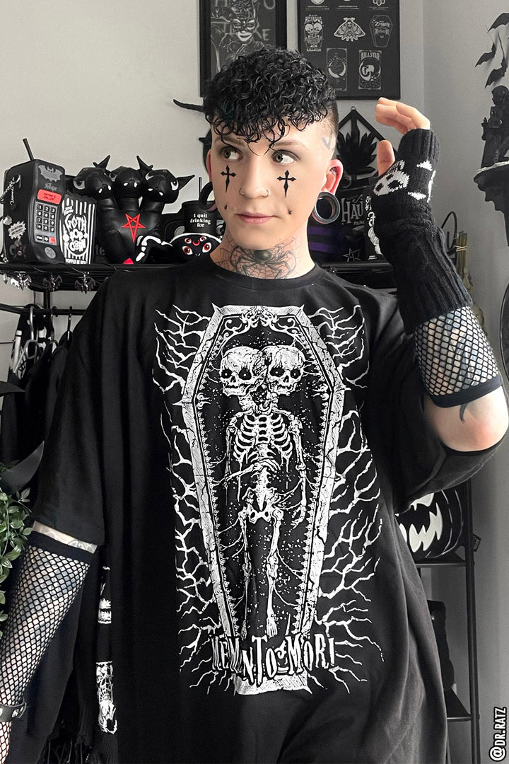 Memento Mori Conjoined Skeleton Twins T-shirt