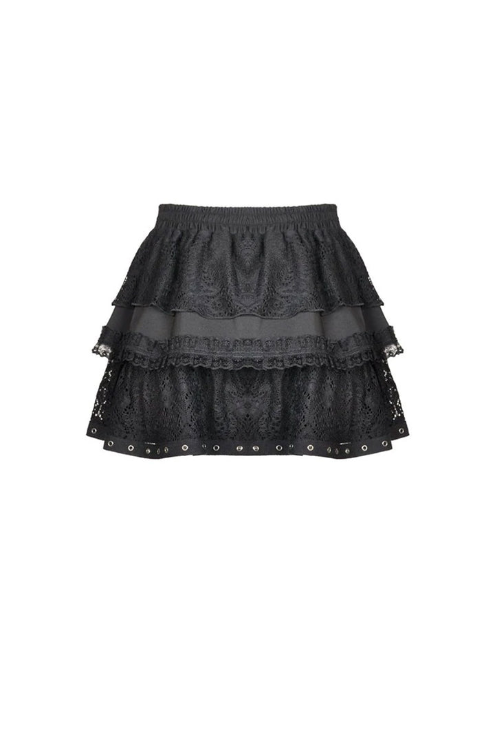 Harajuku Heart Ruffle Mini Skirt