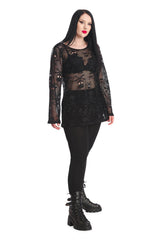 Oversized Skull & Crossbones Net Top