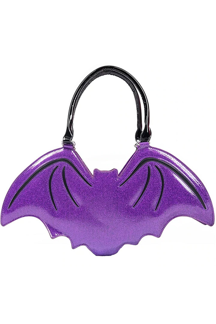 Purple Glitter Bat Purse
