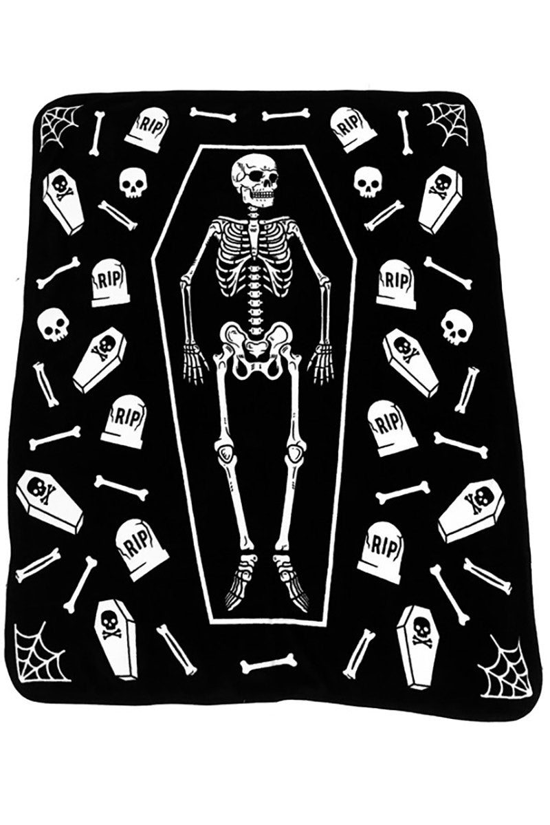 goth skeleton blanket
