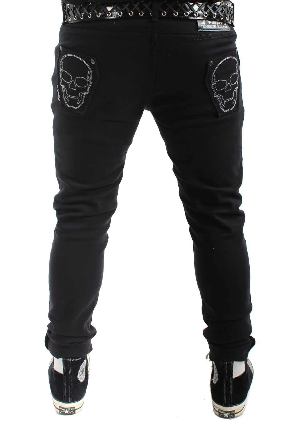 Men creame online skelton jeans