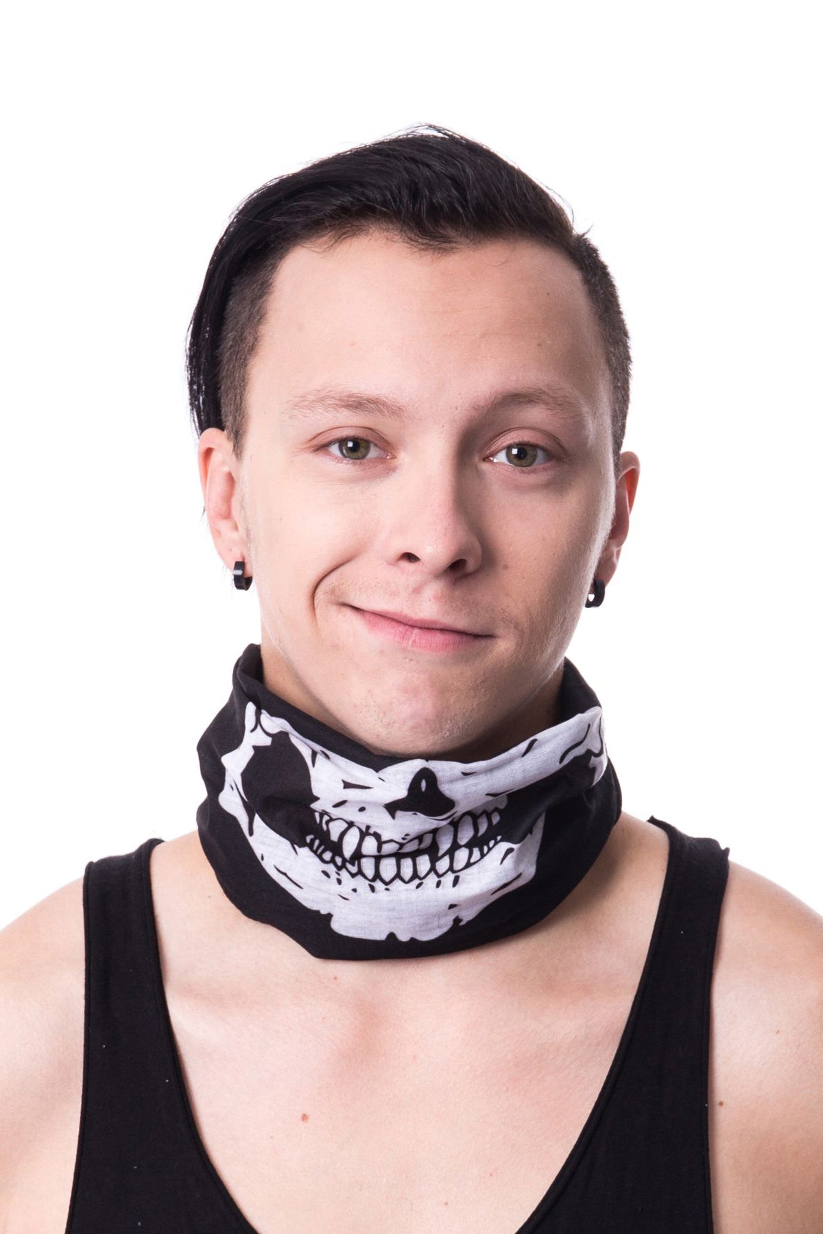 Máscara facial tipo polaina para el cuello con forma de calavera
