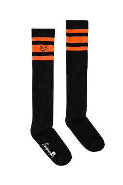 Pumpkin Knee Socks [Black / Orange]