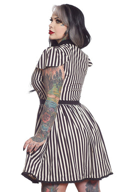 Stripe Lydia Dress [Cream & Black]