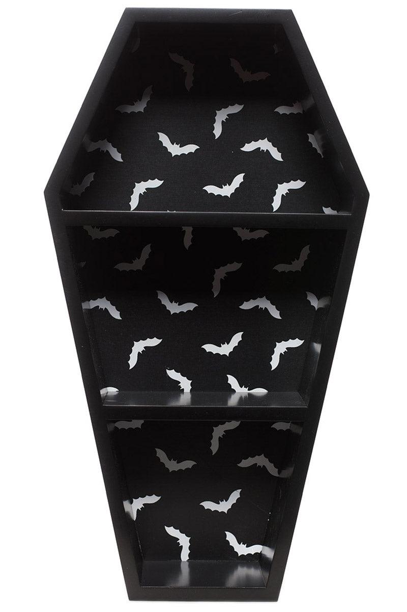 Sourpuss Bat Print Coffin Shelf - VampireFreaks
