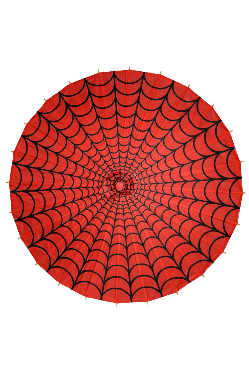 Spiderweb Fabric Parasol [RED/BLACK]