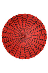 Spiderweb Fabric Parasol [RED/BLACK]