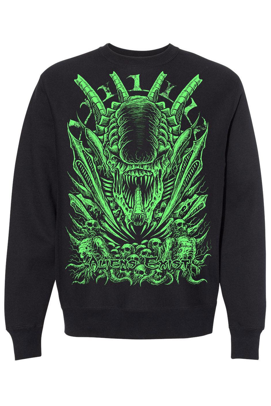 VampireFreaks Aliens Exist Xenomorph Sweatshirt - VampireFreaks