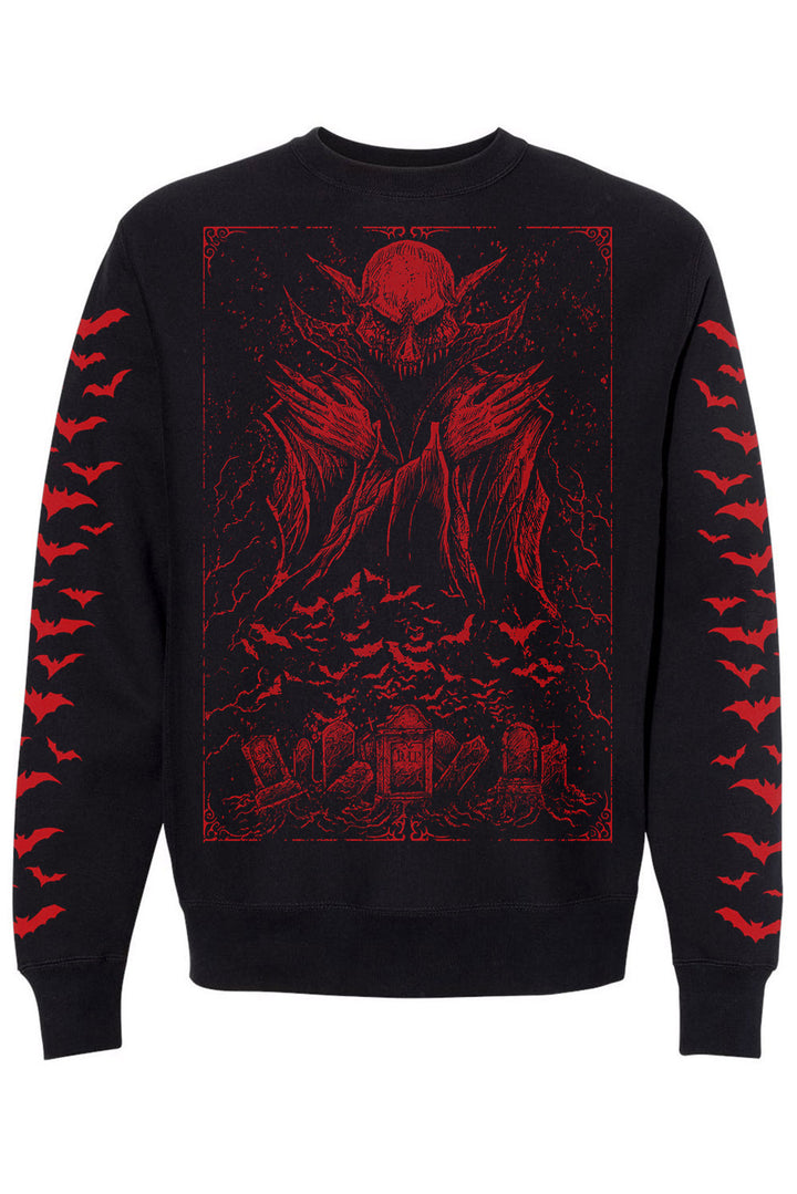 Nosferatu Sweatshirt w/ Red Bat Sleeves