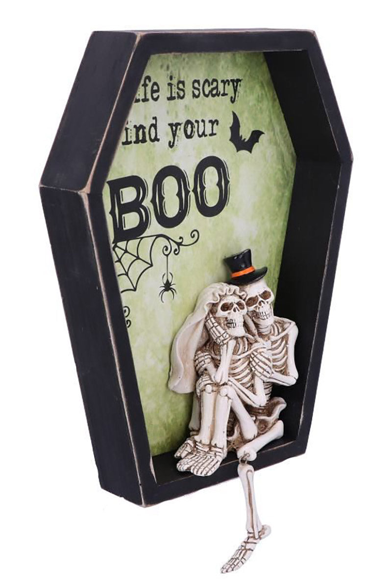 Life is Scary Find Your Boo Skeleton Wall Plaque